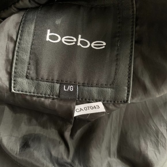 🇺🇸 BEBE faux-leather biker jacket size L/G - Picture 3 of 12